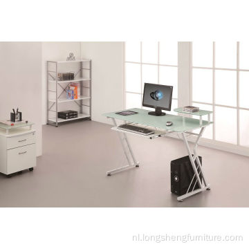 Metalen frame glazen laptoptafel